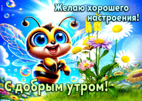 Открытка С добрым утром! Желаю хорошего настроения!