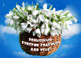 Открытка Волшебный букетик спасибов для тебя