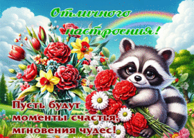 Отличного настроения! Пусть будут моменты счастья и мгновения чудес
