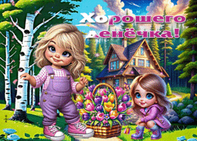 Переливающаяся весенняя гиф-открытка Хорошего денечка!