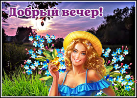 Прекрасная картинка с девушкой в поле Добрый вечер