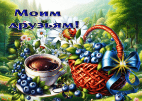 Прекрасная летняя гиф-открытка Моим друзьям