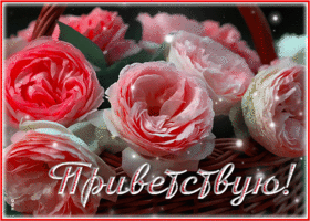 Прекрасная открытка приветствую с розами