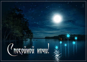 Прекрасная открытка со звёздным небом, спокойной ночи