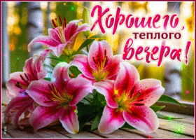 Прелестная и романтичная гиф-открытка Хорошего теплого вечера