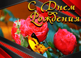 Прелестная открытка С днем Рождения! С бабочкой