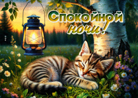 Радостная и приветливая гиф-открытка Спокойной ночи
