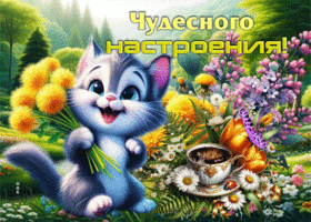 Радостная весенняя гиф-открытка Чудесного настроения