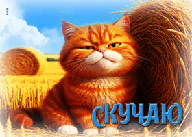 Радующая гифка с  милым котом Скучаю