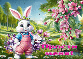 Романтичная и изящная весенняя гиф-открытка Прости меня