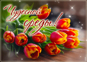 Счастливая, утончённая весенняя открытка Чудесной среды