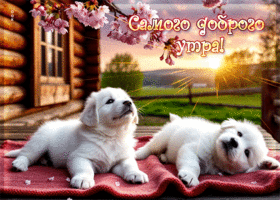 Счастливая весенняя гиф-открытка Самого доброго утра