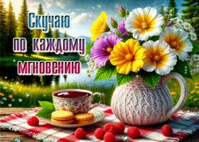Шикарная летняя гиф-открытка Скучаю по каждому мгновению
