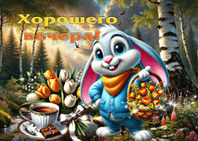 Сияющая, романтичная весенняя открытка Хорошего вечера