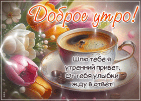 Шлю тебе я утренний привет, от тебя улыбки жду в ответ