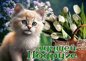 Совершенная открытка Лучшей подруге! С котенком