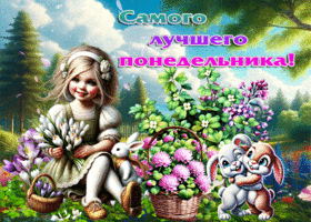 Спокойная и уютная весенняя гиф-открытка Самого лучшего понедельника