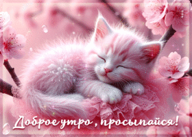 Светлая, чудесная весенняя гиф-открытка Доброе утро, просыпайся