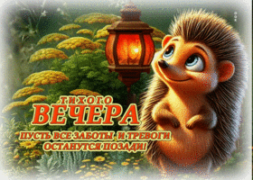 Тихого вечера! Пусть все заботы и тревоги останутся позади