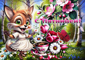 Тёплая весенняя открытка С пятницей