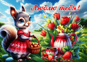 Удивительная весенняя открытка Люблю тебя