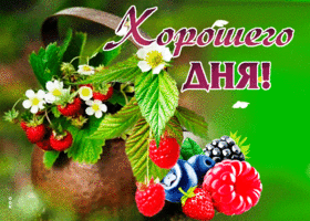 Уникальная гиф-открытка с ягодами Хорошего дня