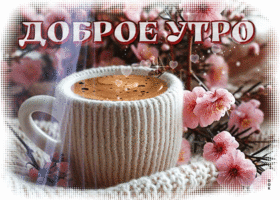 Вдохновляющая и красочная весенняя гиф-открытка Доброе утро