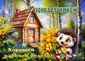 Весенняя открытка С понедельником! Хорошей рабочей недели