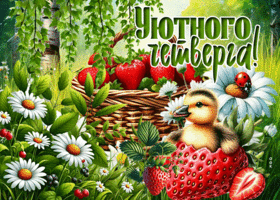 Вкусная летняя гиф-открытка Уютного четверга
