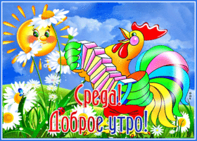 Яркая открытка Среда! Доброе утро!