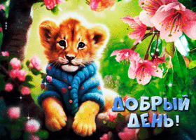 Забавная и оживленная весенняя гиф-открытка Добрый день